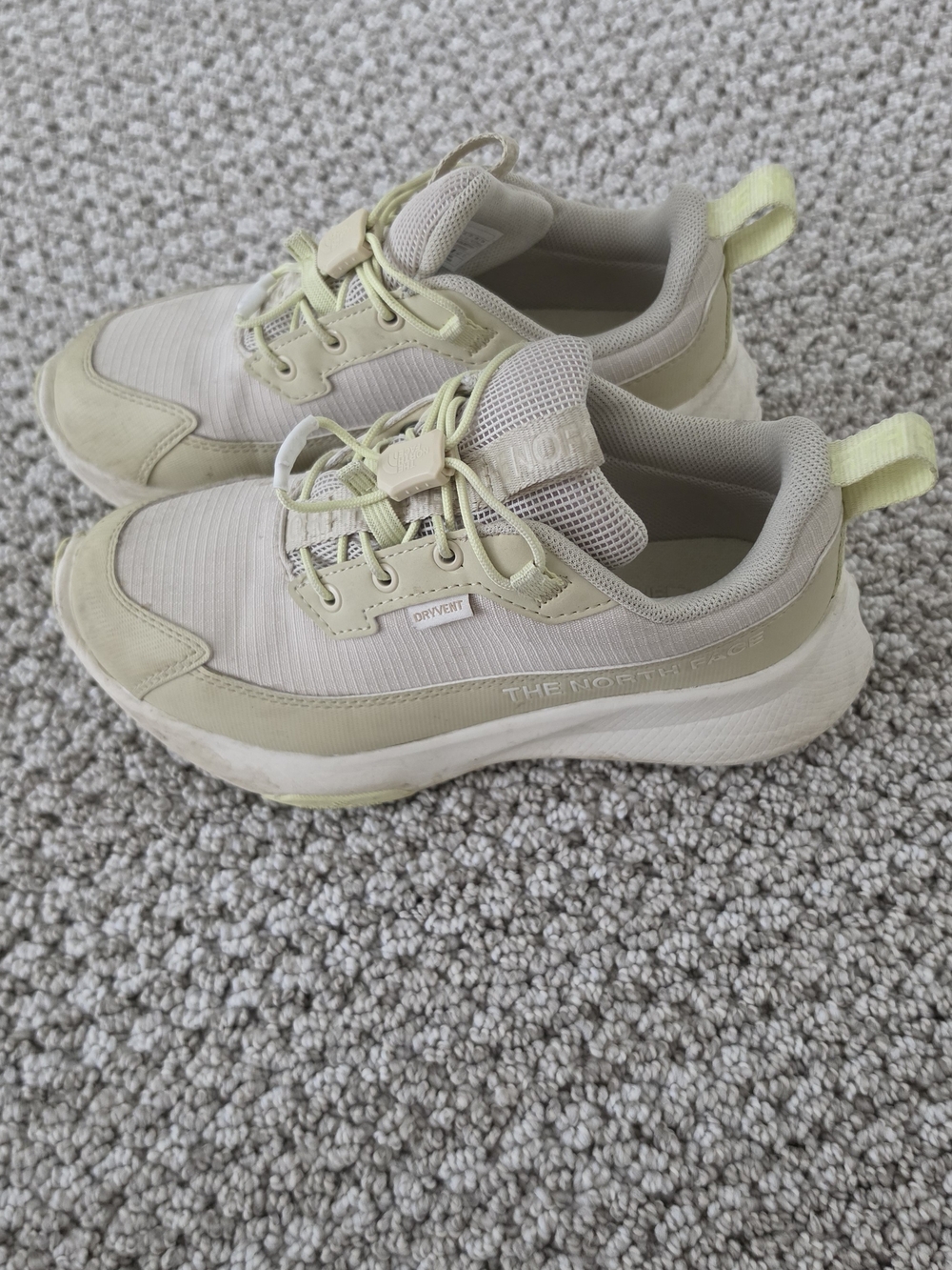 The North Face Kid's Beige/Light Green Trail Sneaker. Size 1